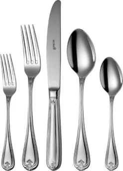 Sola Bestekset Symphony - Klassiek - 6 Persoons - 50 Delig - Zilverwit Edelstaal 18/10 - RVS - Zilver