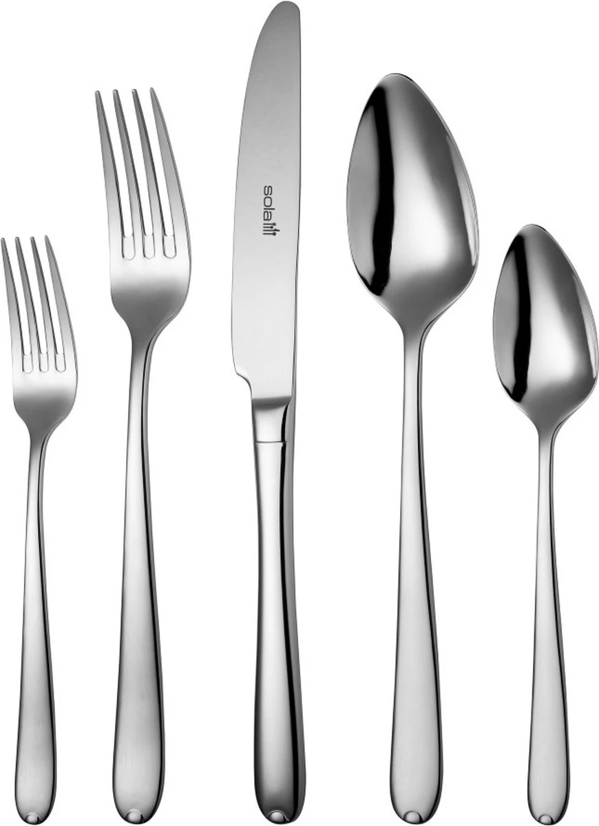 Sola Bestekset Fleurie - Modern - 9 Persoons - 90 Delig - Zilverwit Edelstaal 18/10 - RVS - Zilver 1 Sola Bestekset Fleurie - Modern - 9 Persoons - 90 Delig - Zilverwit Edelstaal 18/10 - RVS - Zilver