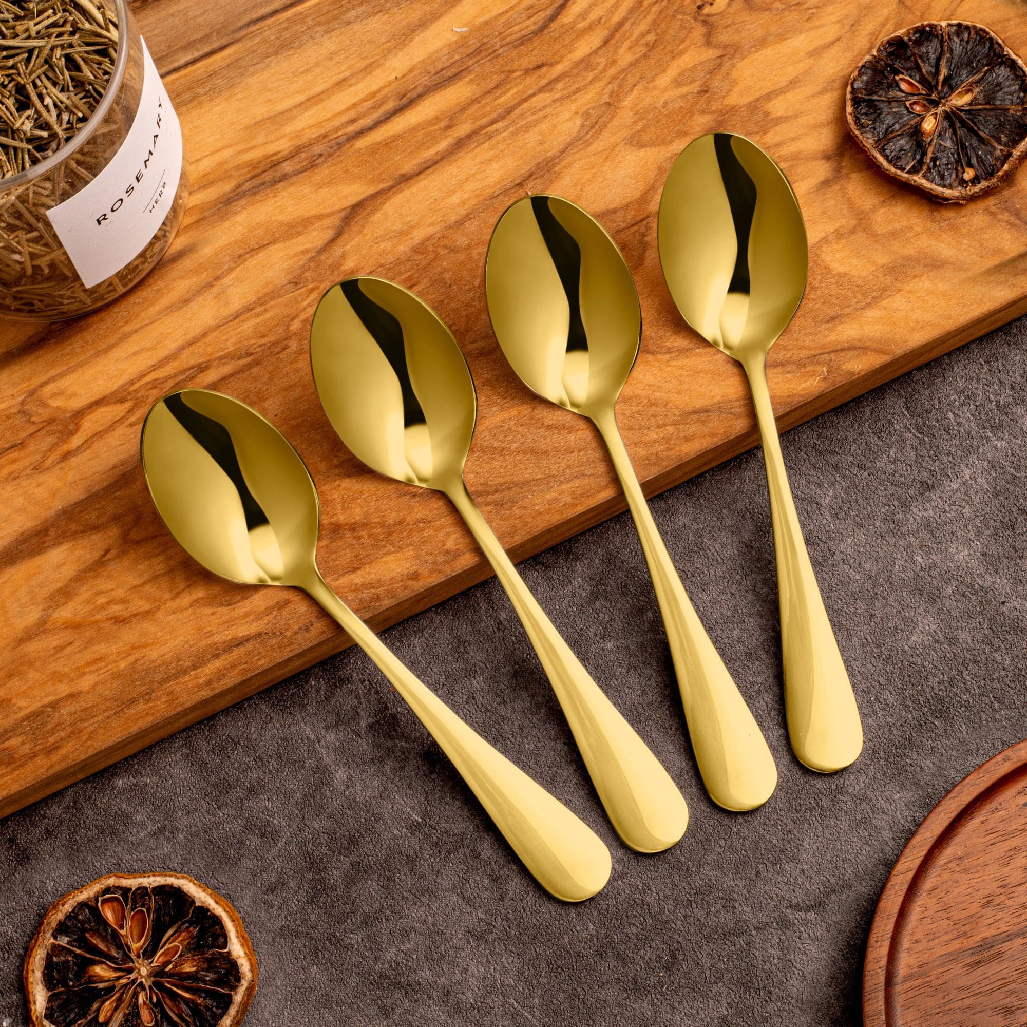 Sola Winkel -Sola Winkel 4 ovaalvormige koffielepels goud min